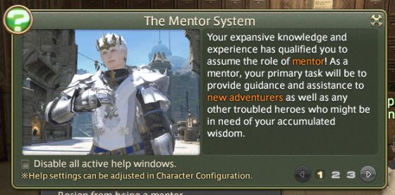 Mentors and Novices in FFXIV