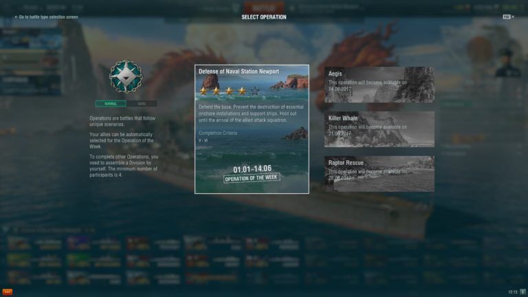 world of warships operation of the week